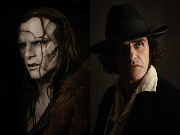 Jacob Elordi y Oscar Isaac en Frankenstein de Guillermo del Toro 2025