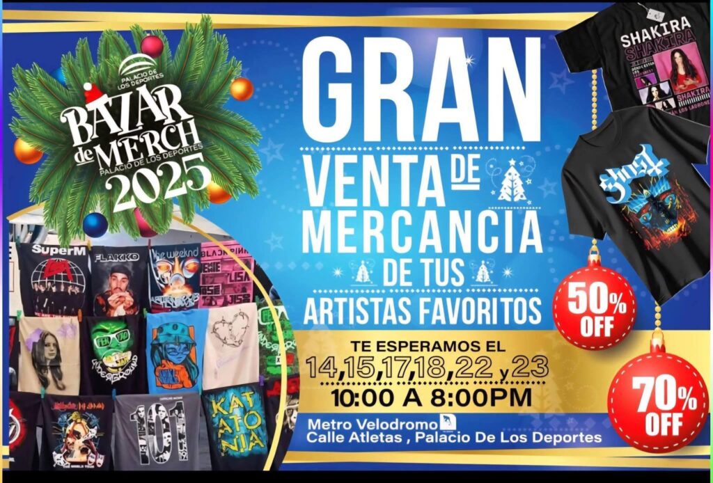 Bazar de merch Palacio de los Deportes 2025